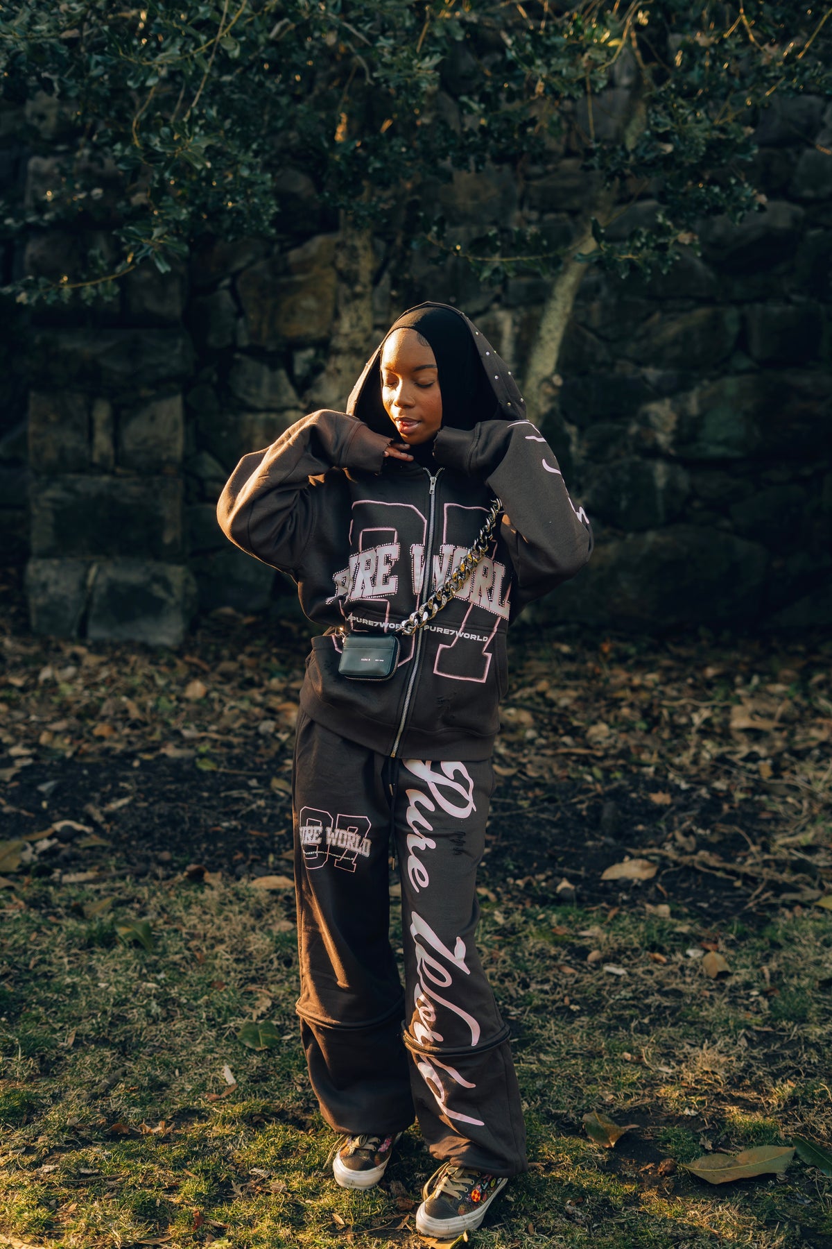 Brown/Pink Diamond Hoodie