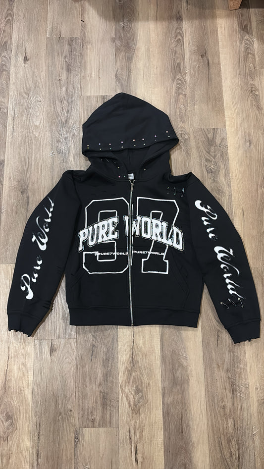 Black/White Diamond Hoodie