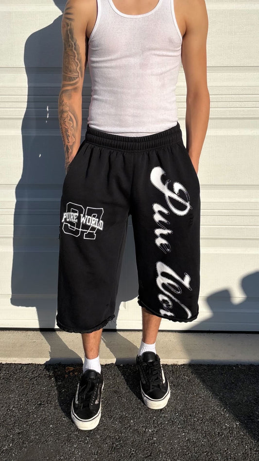 Black/White Sweat/Shorts